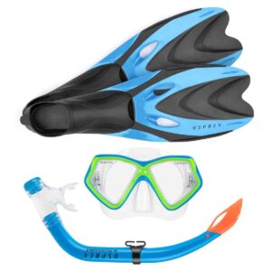 Osprey Snorkelset Kinderen Blauw/Oranje - Valve Purge & Splash Guard