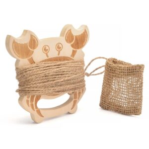 Yello Krabbenvanger - Kinderen - 14 x 2,1 cm - Hout/Jute - Natuurlijk