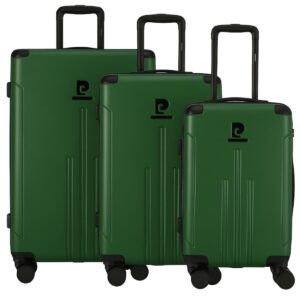 Pierre Cardin Jupiter Kofferset Sapin Grün 3-teilig - ABS Hartschalenkoffer - 4 Räder - Handgepäck + Mittlerer Koffer + Großer Koffer
