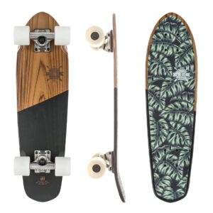 Globe Blazer Cruiser Teak/Monstera - Mini-Cruiser-Board mit weichem Konkav, weichen Rollen und tropischem Design