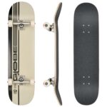 Globe G0 Strype Hard 8.0 Skateboard Oberansicht Schwarz Off-White