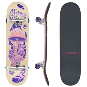 Globe G1 Mind Expansion 8.5-inch Complete Skateboard - Off-White/Purple mit voller Konkave, Tensor Achsen und 53mm Rollen