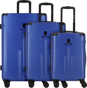 Pierre Cardin Jupiter Kofferset 3-teilig Blau - 4 Räder - Hartschalenkoffer - Zahlenschloss - ABS - 55/65/75 cm