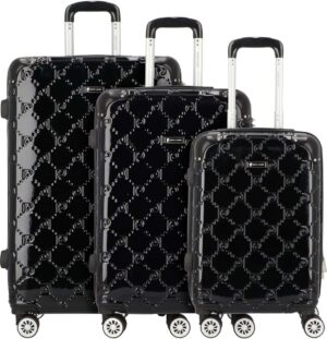 Pierre Cardin Orion Kofferset 3-teilig - 4 Räder - Hartschalenkoffer - Zahlenschloss - ABS - Schwarz - 55/65/75 cm