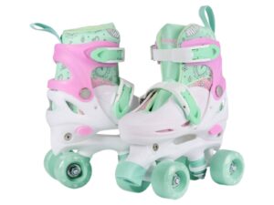 Patins à roulettes Champz Kids - Ajustables - Vert Pastel/Rose